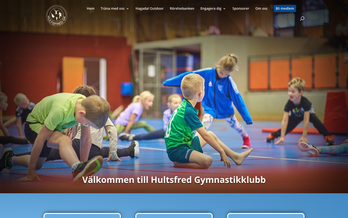 Hultsfred Gymnastikklubb website screenshot